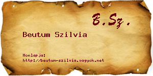 Beutum Szilvia névjegykártya