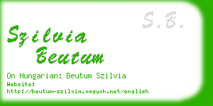 szilvia beutum business card